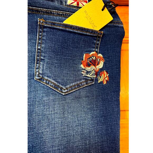 Machine Nouvelle Mode Flair Jeans with embroidered floral flowers SIZE 9 NEW - Picture 5 of 8